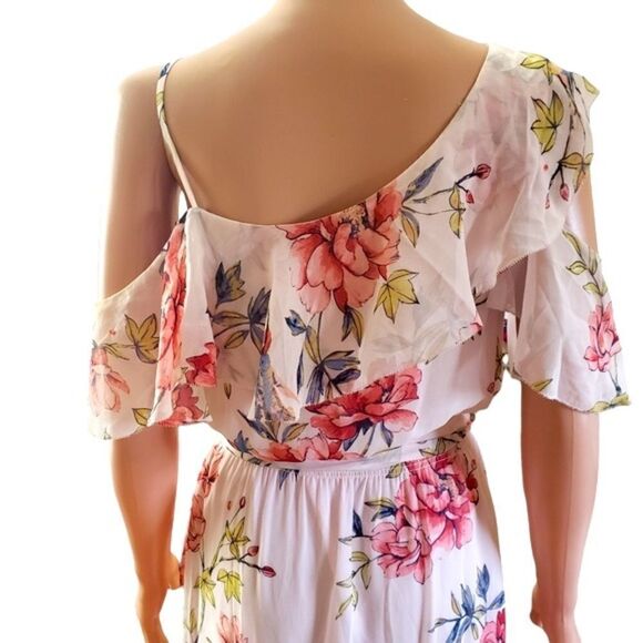 Joie Cristeta Silk Floral Cold Shoulder Maxi Dress SMALL - Picture 8 of 16